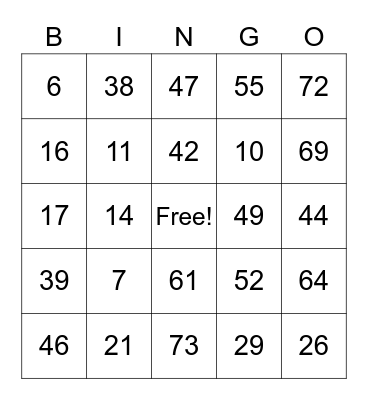 Thanksgiving Bingo 2020 Bingo Card
