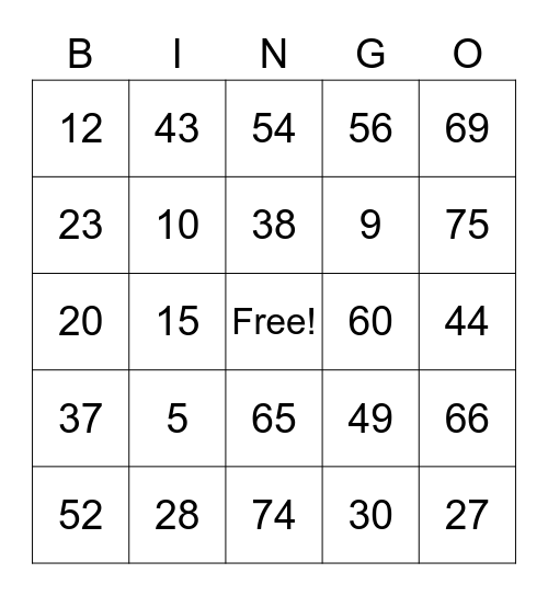 Thanksgiving Bingo 2020 Bingo Card