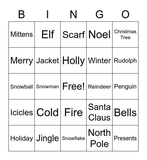 WInter Bingo Card