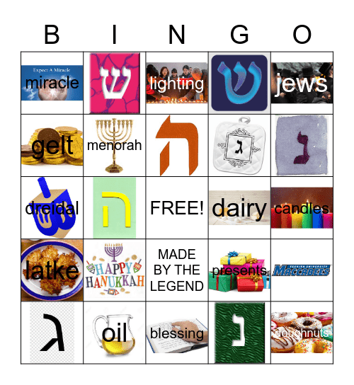 Hanukkah Bingo Card