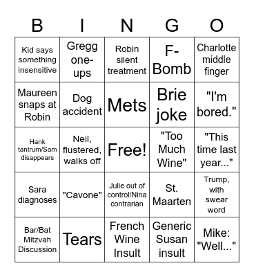 Zoom Thanksgiving Bingo Card