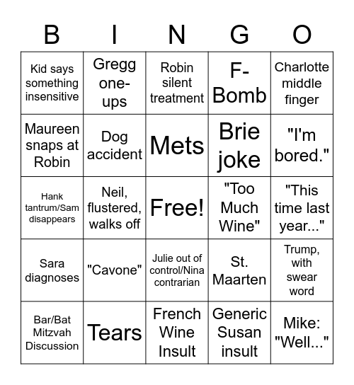 Zoom Thanksgiving Bingo Card