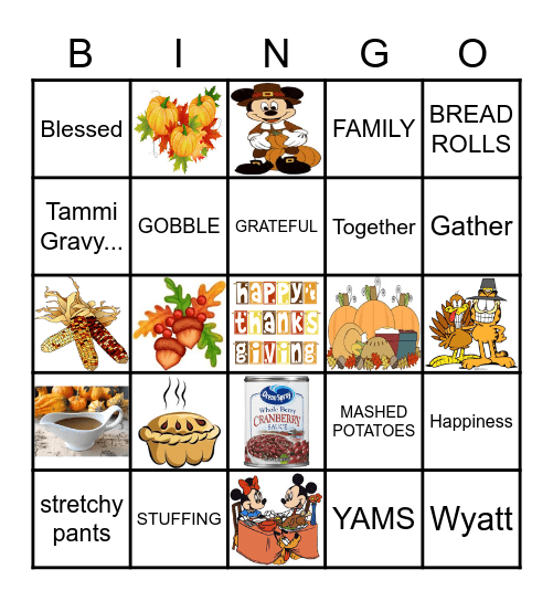 THANKSGIVING Bingo Card