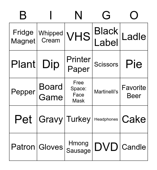 Salute La Familia Bingo Card