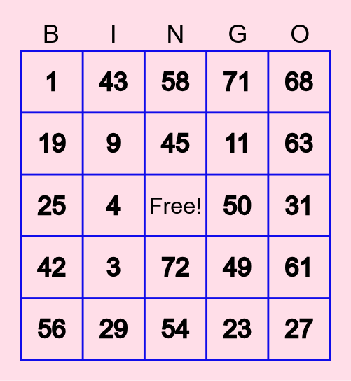 ILAC Party Bingo Card