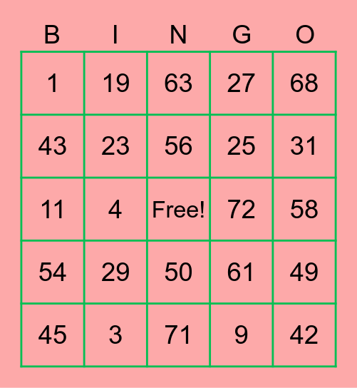 ILAC xmas Party Bingo Card