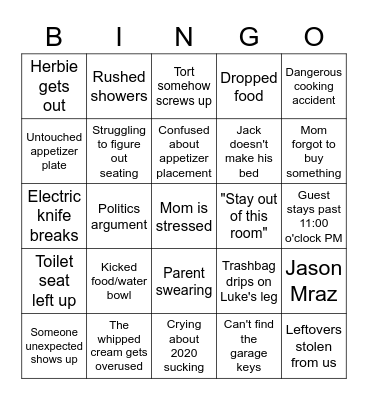 Thanksgiving Bingo Card