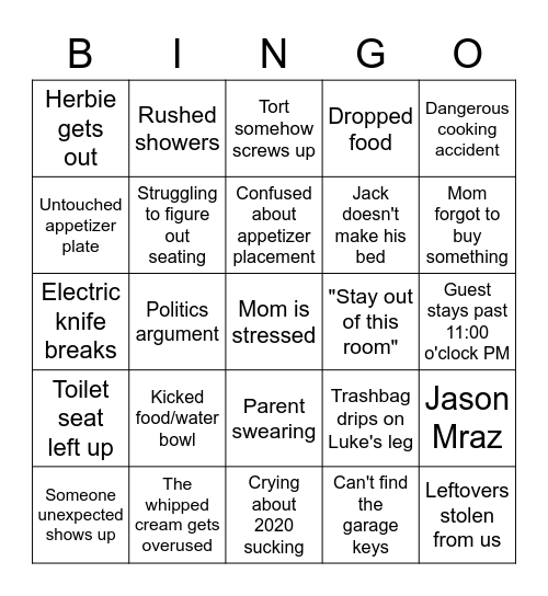 Thanksgiving Bingo Card