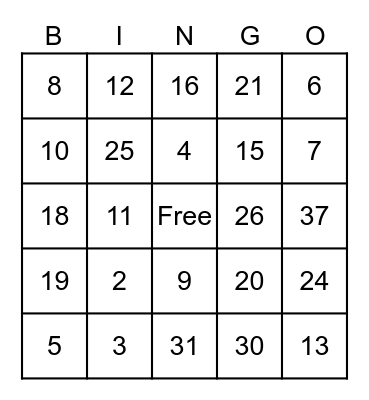 2 Dice Multiplication Bingo plus 1 Bingo Card