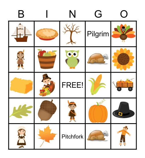 Thanksgiving Bingo Card