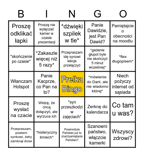 Frelka Bingo Card