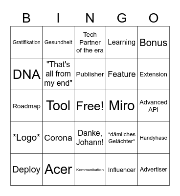 Bullshit Allhands Bingo Card
