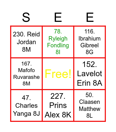 Finding Learners Bingo Card