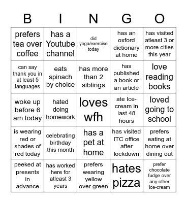 BINGO Card