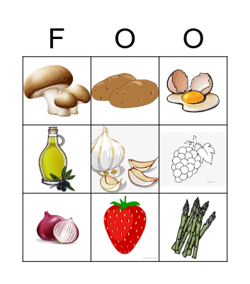 Food Bingo Card