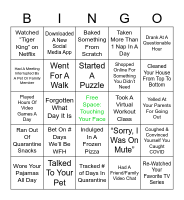 Family Thanksgiving Bingo Card