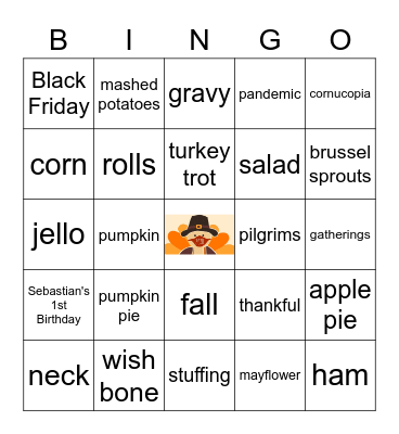 Thanksgiving Bingo 2020 Bingo Card