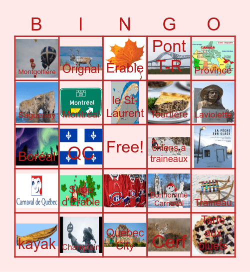 Q U É B E C Bingo Card