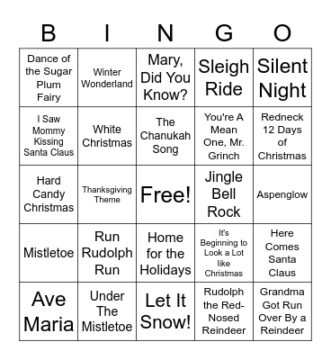 SINGO Bingo Card