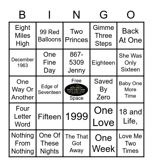 KPub Numbers Music Bingo! Bingo Card