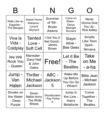 Virtual Music Bingo