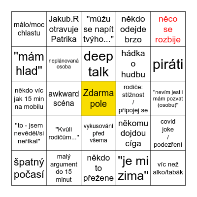 Chlastačka 27.11 Patrik / Covid Edition Bingo Card