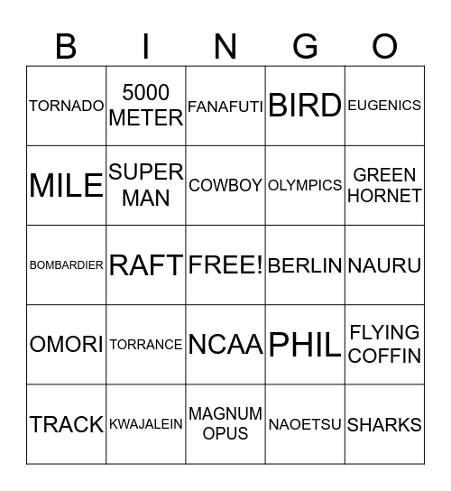Unbroken Story Details Bingo Card