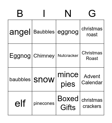 Christmas Bingo Card