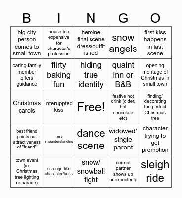 Christmas Movie Bingo Card