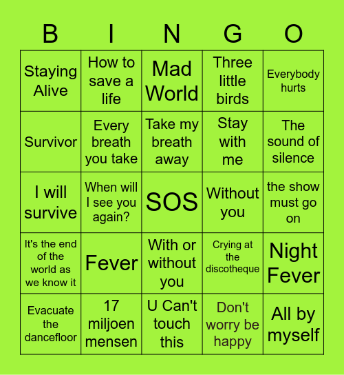 Corona Bingo Card