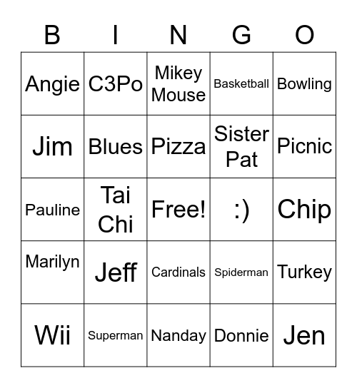 Sunrise Bingo! Bingo Card