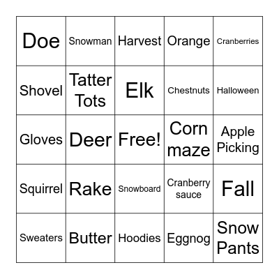 FALL BINGO Card