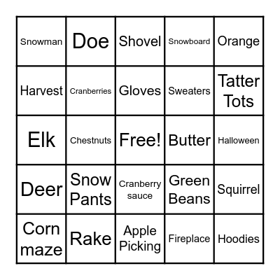 FALL BINGO Card