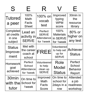 iGetitdone Challenge! Bingo Card