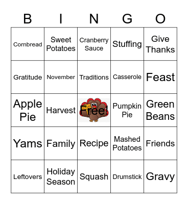 Thanksgiving Bingo Card