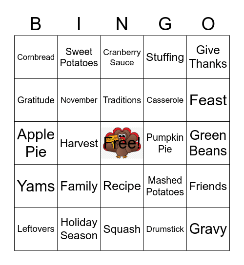 Thanksgiving Bingo Card