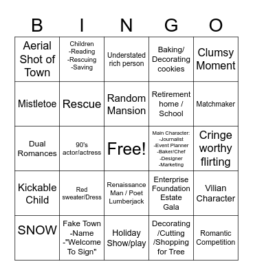 Hallmark of our LOVE #1 Bingo Card