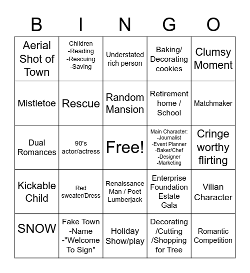 Hallmark of our LOVE #1 Bingo Card