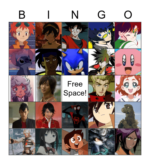 Favorite Character Bingo Card