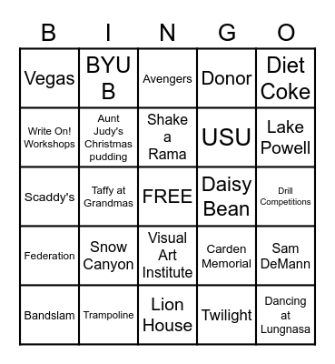 FINLINSON GRATITUDE BINGO Card