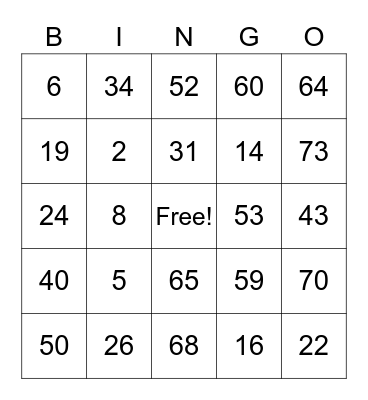 Thanksgiving Bingo 2020 Bingo Card