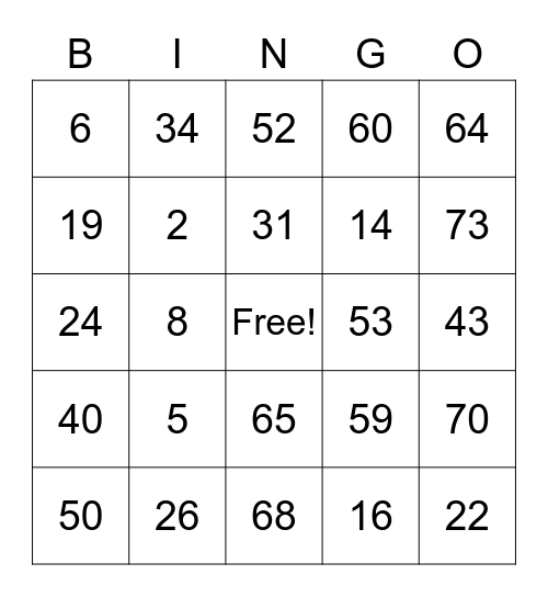 Thanksgiving Bingo 2020 Bingo Card