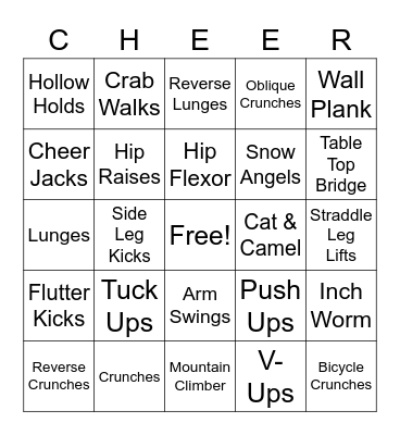 HOME CHALLENGE Bingo Card