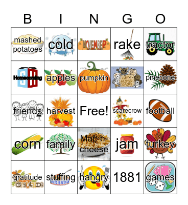 Friendsgiving Bingo Card