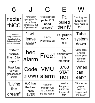 Thanksgiving 2020 Nightshift BINGO Card