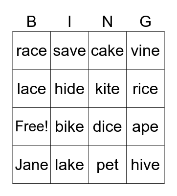 SPL-phonics-3-U1~4 Bingo Card