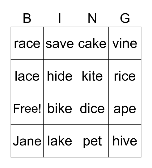 SPL-phonics-3-U1~4 Bingo Card