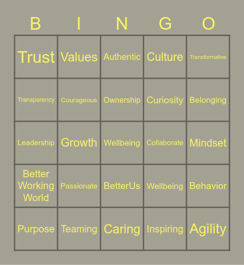 Bingo with a Purpose Bingo Card