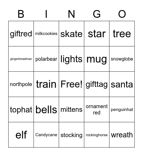 Holiday Bingo Card