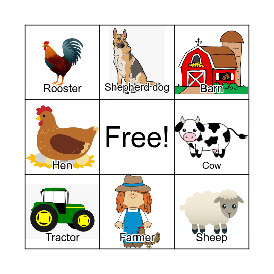 FARMER Bingo Card